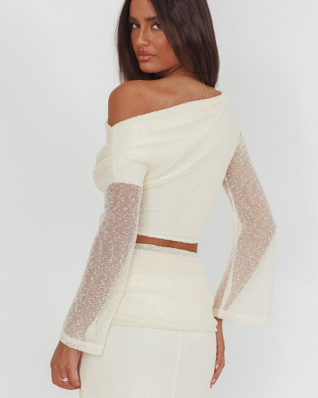 Butter Asymmetric Shoulder Crop Top