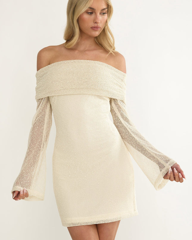 Butter Off-Shoulder Knit Mini Dress