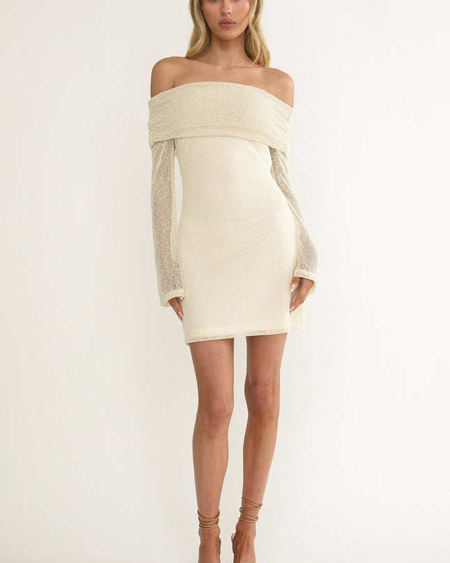 Butter Off-Shoulder Knit Mini Dress