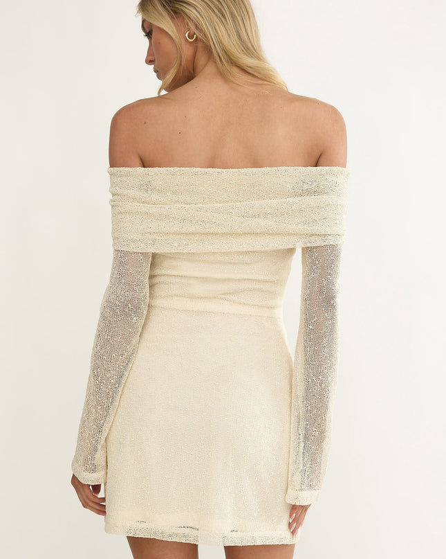 Butter Off-Shoulder Knit Mini Dress
