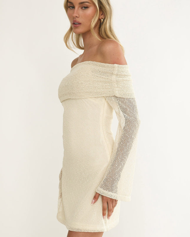 Butter Off-Shoulder Knit Mini Dress