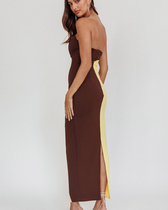 Yellow Strapless Maxi Dress Cedar