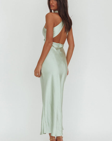 Pistachio Criss-Cross Back Maxi Dress
