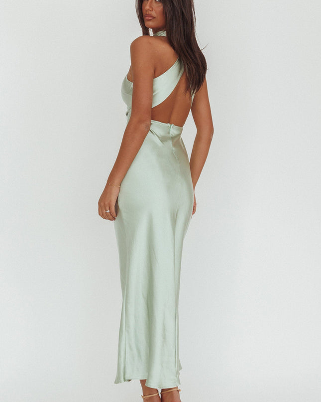 Pistachio Criss-Cross Back Maxi Dress
