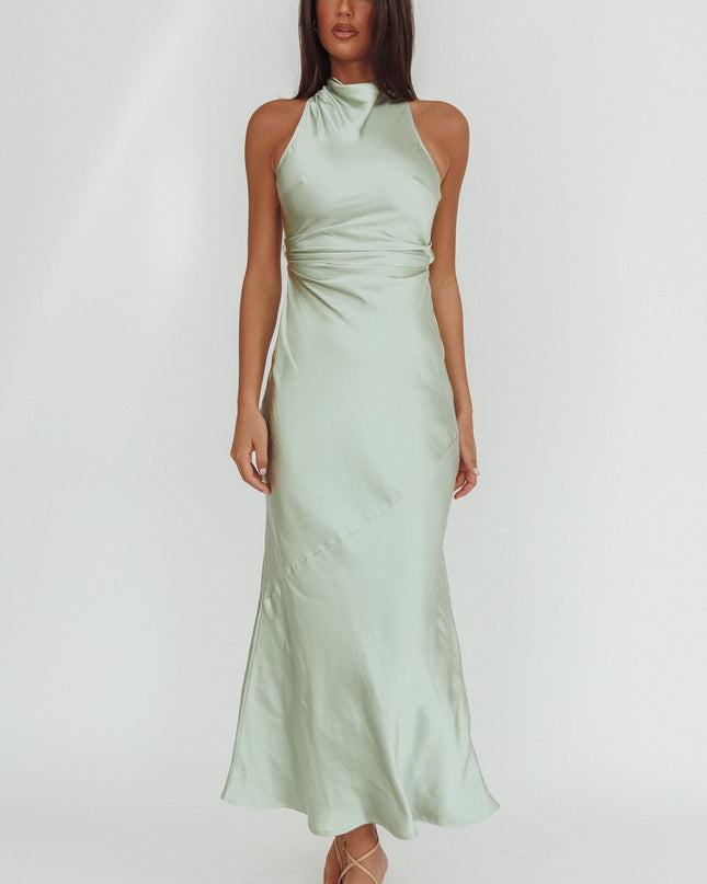 Pistachio Criss-Cross Back Maxi Dress
