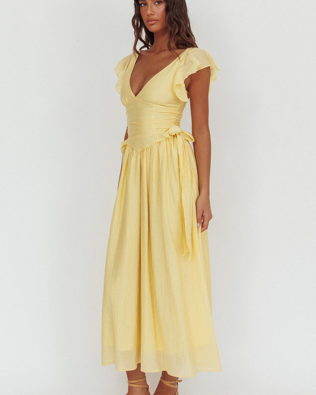 Banana Waist Bows Maxi Dress