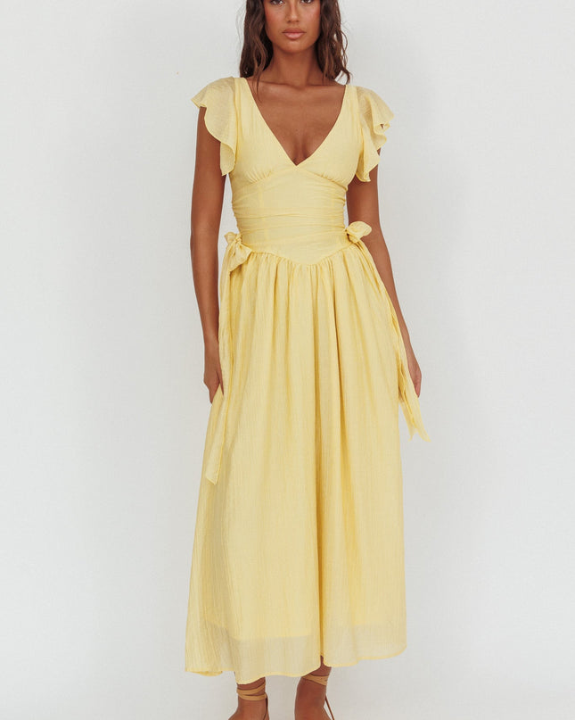 Banana Waist Bows Maxi Dress