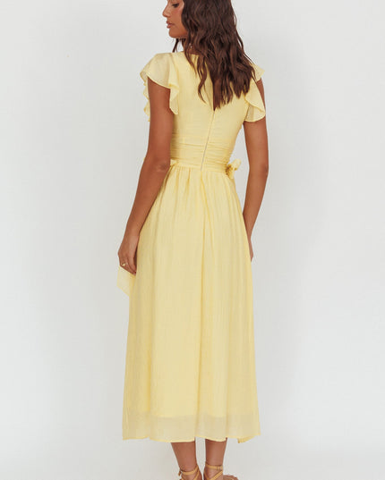 Banana Waist Bows Maxi Dress