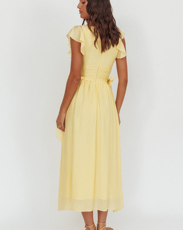 Banana Waist Bows Maxi Dress