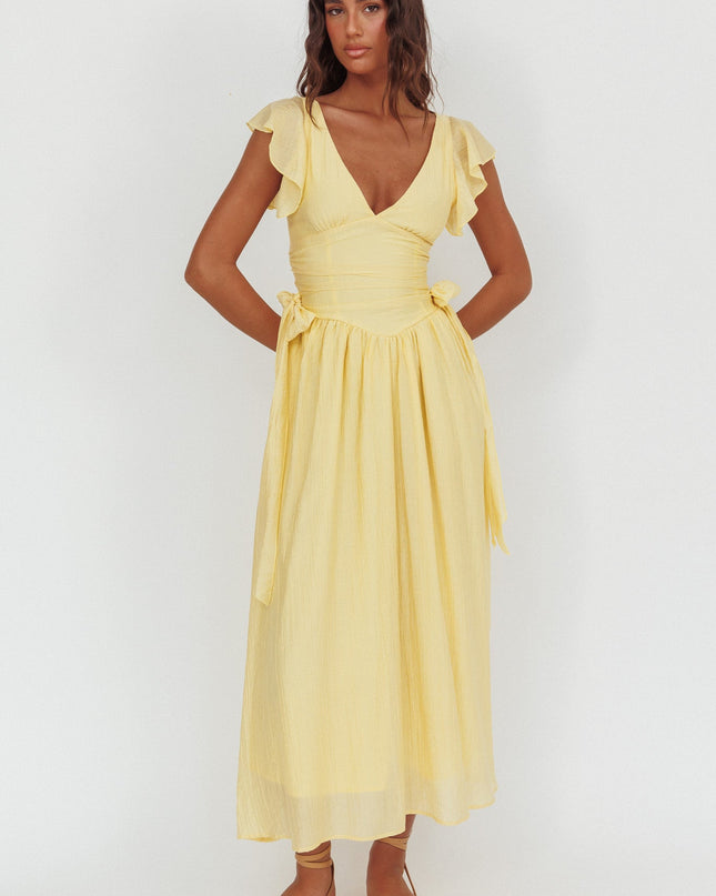 Banana Waist Bows Maxi Dress