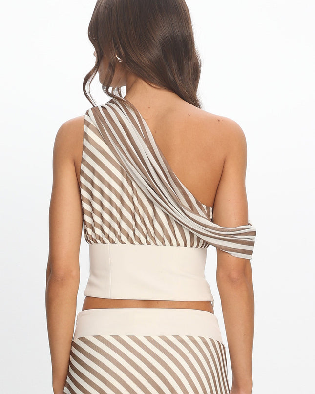 Caramel One Shoulder Top