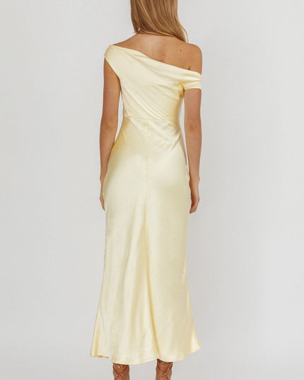 Butter Off-Shoulder Lace Trim Maxi Dress