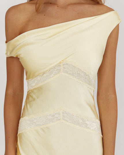 Butter Off-Shoulder Lace Trim Maxi Dress