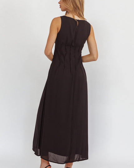 Black Pleat Maxi Dress