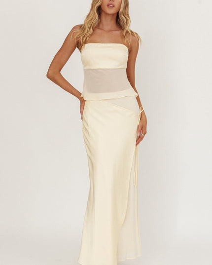 Butter Strapless Sheer Waist Top