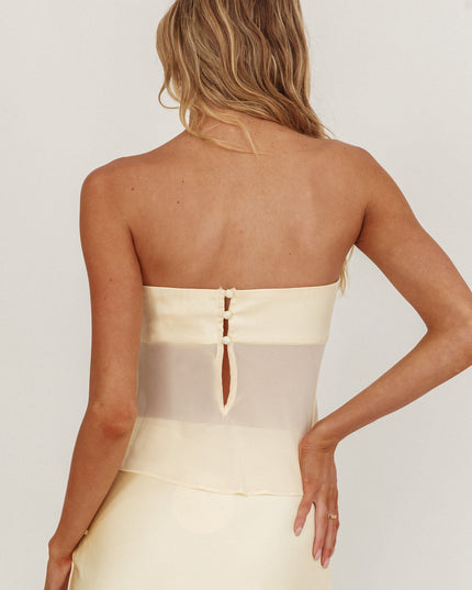 Butter Strapless Sheer Waist Top