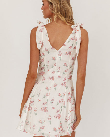 Floral Tied Shoulder Mini Dress