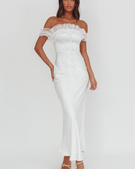 White Off-Shoulder Maxi Dress