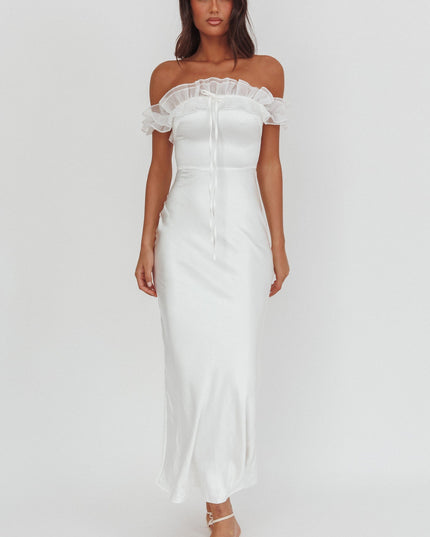White Off-Shoulder Maxi Dress