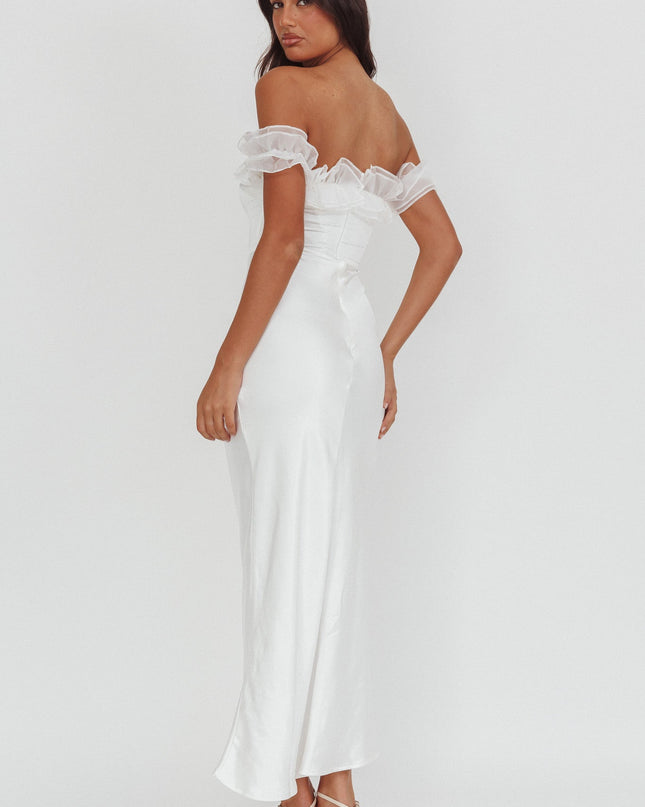 White Off-Shoulder Maxi Dress