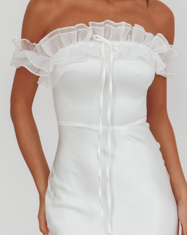 White Off-Shoulder Maxi Dress