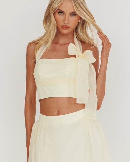 Butter Bow Halter Crop Top