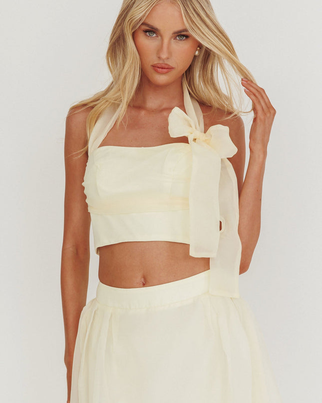 Butter Bow Halter Crop Top