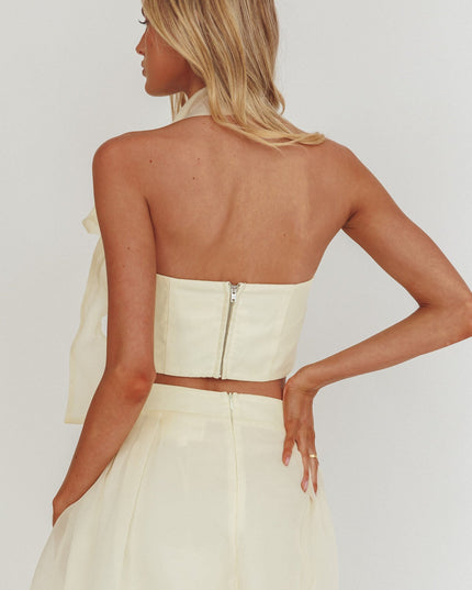 Butter Bow Halter Crop Top