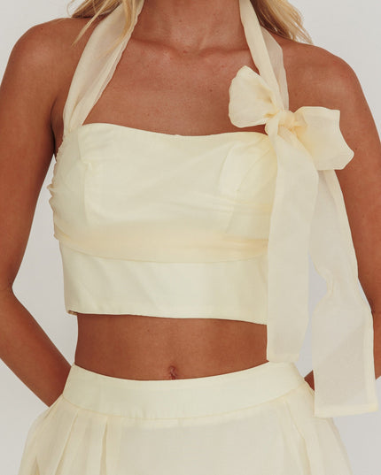 Butter Bow Halter Crop Top