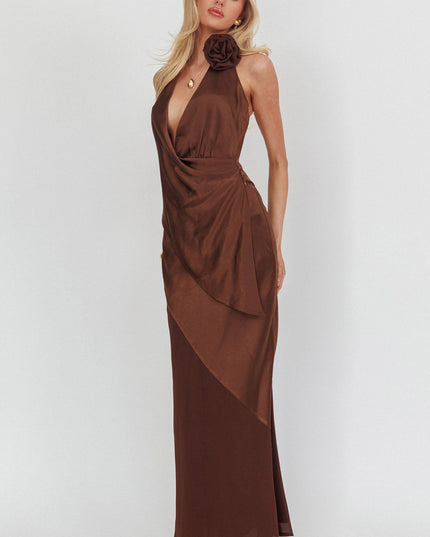 Chocolate Contrast Maxi Skirt