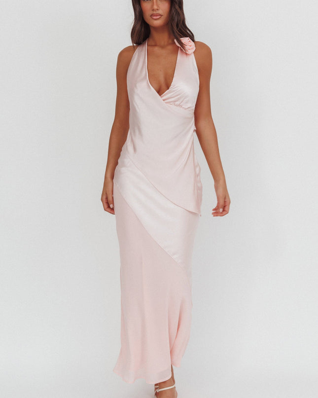 Pink Contrast Maxi Skirt
