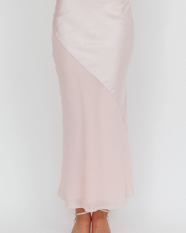 Pink Contrast Maxi Skirt