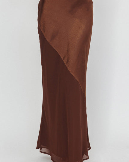 Chocolate Contrast Maxi Skirt