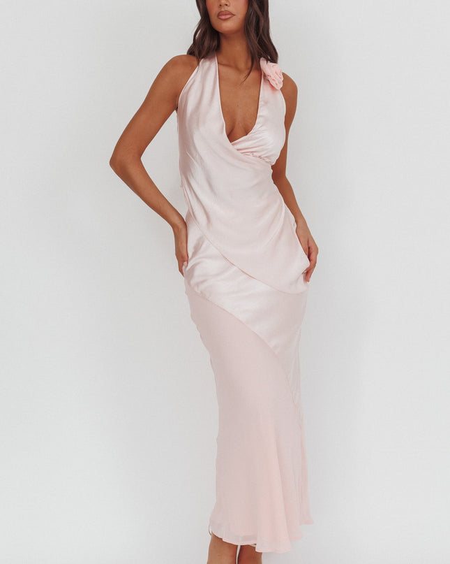 Pink Contrast Maxi Skirt