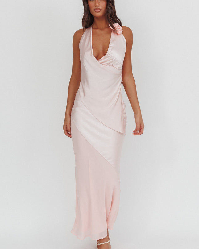 Pink Contrast Maxi Skirt