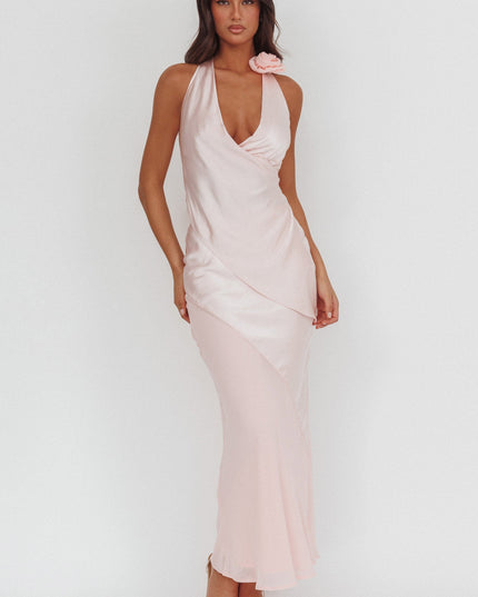 Pink Asymmetric Hem Halter Top