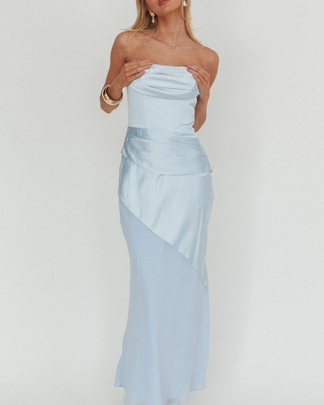 Blue Moon Aura Pleat Detail Strapless Maxi Dress