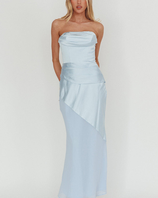 Blue Moon Aura Pleat Detail Strapless Maxi Dress