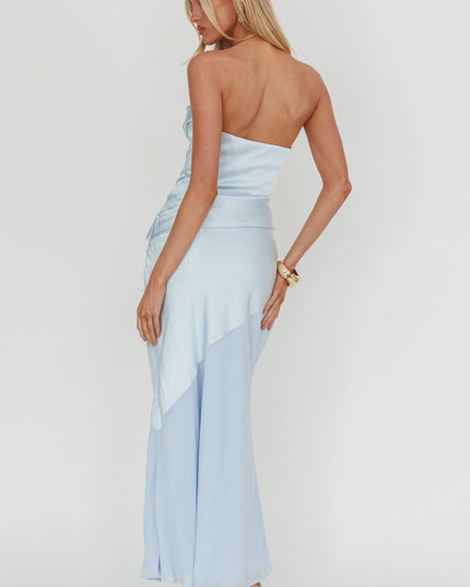 Blue Moon Aura Pleat Detail Strapless Maxi Dress