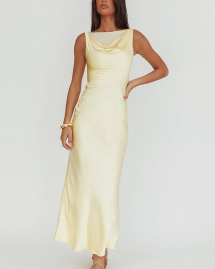 Butter Sleeveless Cowl Neck Maxi Dress