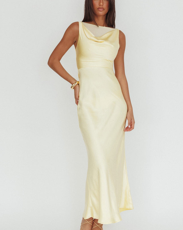 Butter Sleeveless Cowl Neck Maxi Dress