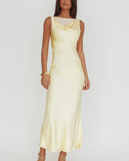 Butter Sleeveless Cowl Neck Maxi Dress