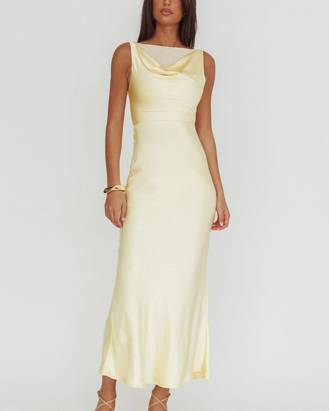 Butter Sleeveless Cowl Neck Maxi Dress