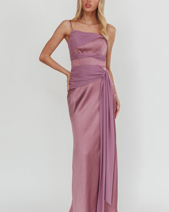 Grape Knot Detail Maxi Dress