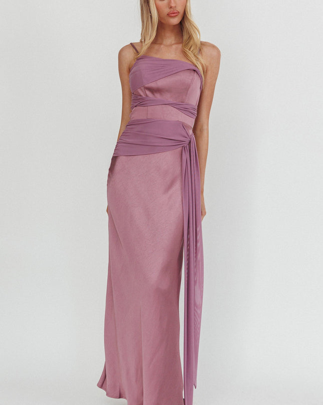 Grape Knot Detail Maxi Dress