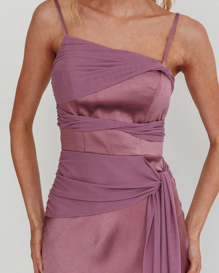 Grape Knot Detail Maxi Dress
