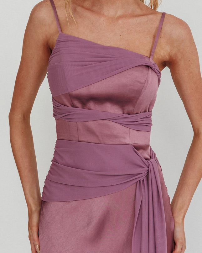 Grape Knot Detail Maxi Dress
