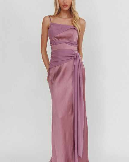 Grape Knot Detail Maxi Dress