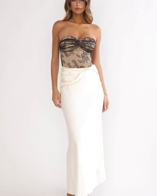 Oyster Lace Bodice Maxi Dress