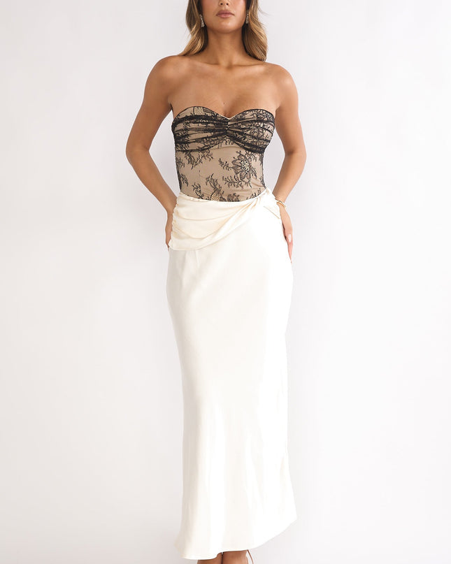 Oyster Lace Bodice Maxi Dress